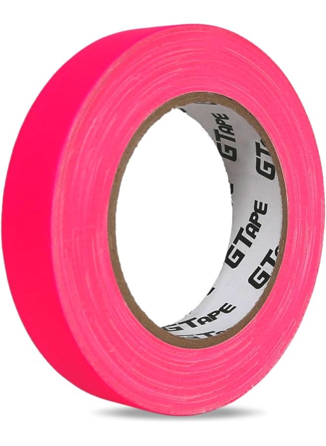 PROMASS promass Colored Gaffer Tape | Weatherproof | Matte | No Residue | Easy Tear | Used for Masking, Marking, Labeling & Crafts | Length: 25m | 1 Roll (24mm, Fluorescent Pink) 