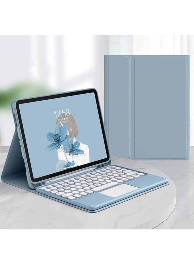 erorex Ipad 10Th Generation 2022 Keyboard Case With Touchpadround Key Color Keyboard Ipad 10 10.9 Inch Detachable Touch Keyboard Slim Smart Cover With Pencil Holder (Blue)  - Image 2