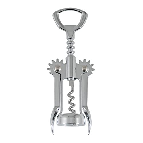 True Soar Winged Corkscrew Wine Opener, Multi-Purpose Bottle Opener for Beer and Soda, Stainless Steel with Chrome Finish, Easy to Remove Cork for Bartenders, Home Bar, Set of 1, Metallic Silver - Image 1