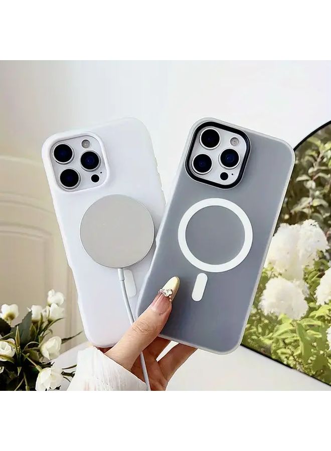 غطاء هاتف مغناطيسي أخضر فاتح لـ iPhone 14، غلاف واقي ثنائي الاستخدام بلون حلوى - Image 5