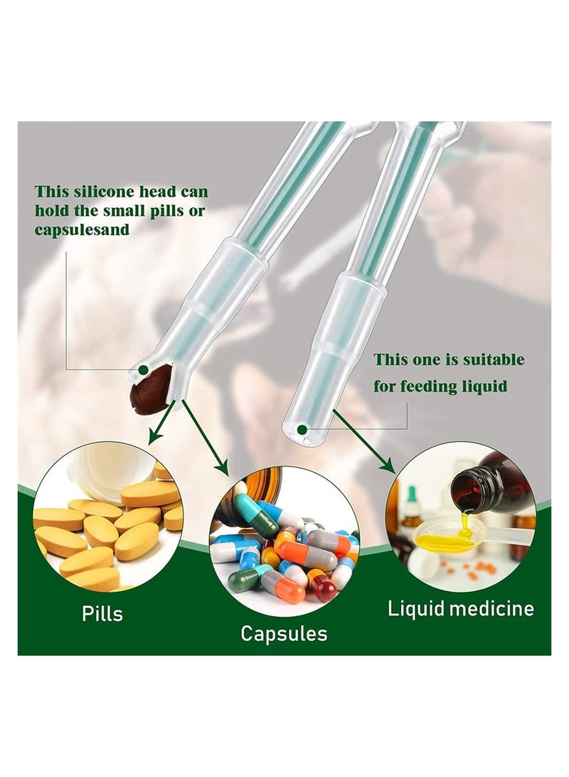 Suntown Pet Medicine Feeder Cat Pill Shooter Dog Pill Dispenser Handy Durable Pet Piller Popper Pet Tablet Syringe Pusher Soft Tip Pet Medicine Feeder Pill Giver Medical Feeding for Small Animals Green - Image 3