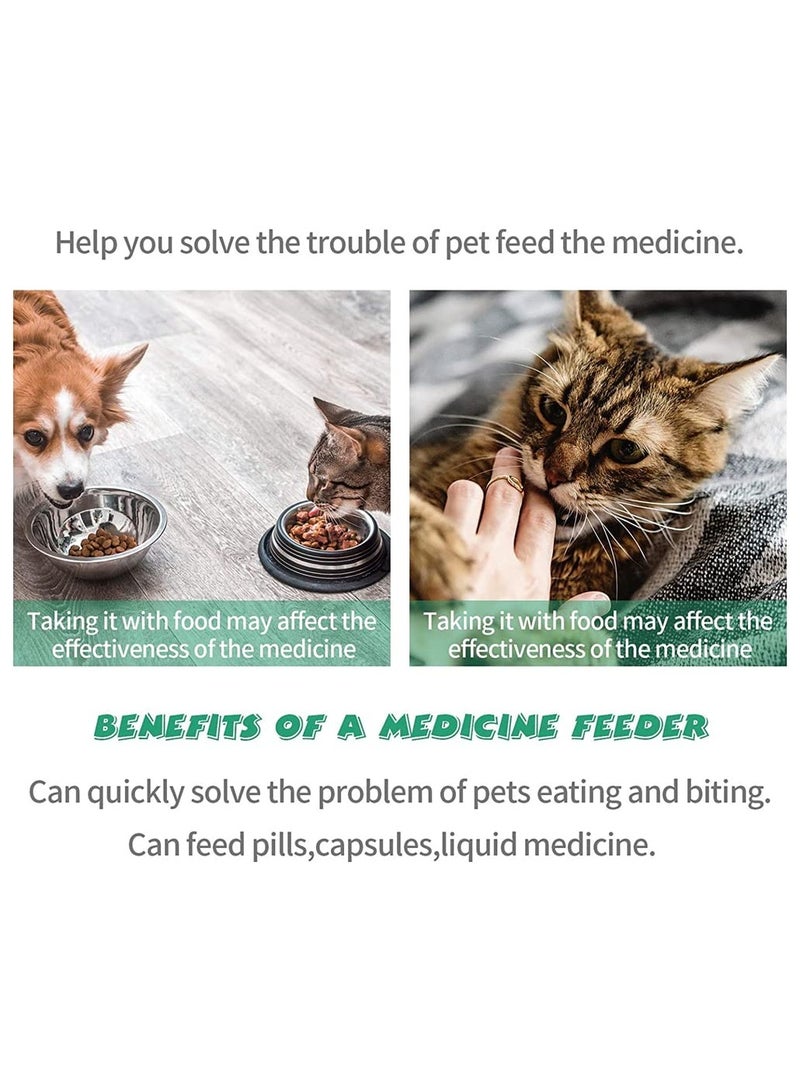 Suntown Pet Medicine Feeder Cat Pill Shooter Dog Pill Dispenser Handy Durable Pet Piller Popper Pet Tablet Syringe Pusher Soft Tip Pet Medicine Feeder Pill Giver Medical Feeding for Small Animals Green - Image 2