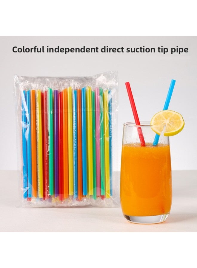 Disposable Straw Individually Packaged Milk Tea Shop Special Smoothie Beverage Juice Plastic PP Material Color Straw 