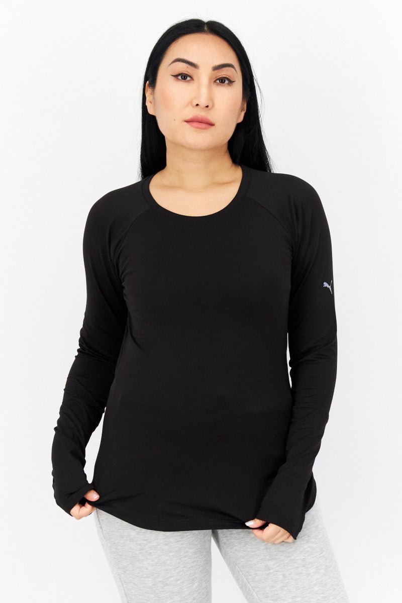 PUMA Women Sportswear Fit Long Sleeve Running Top, Black  - Image 1