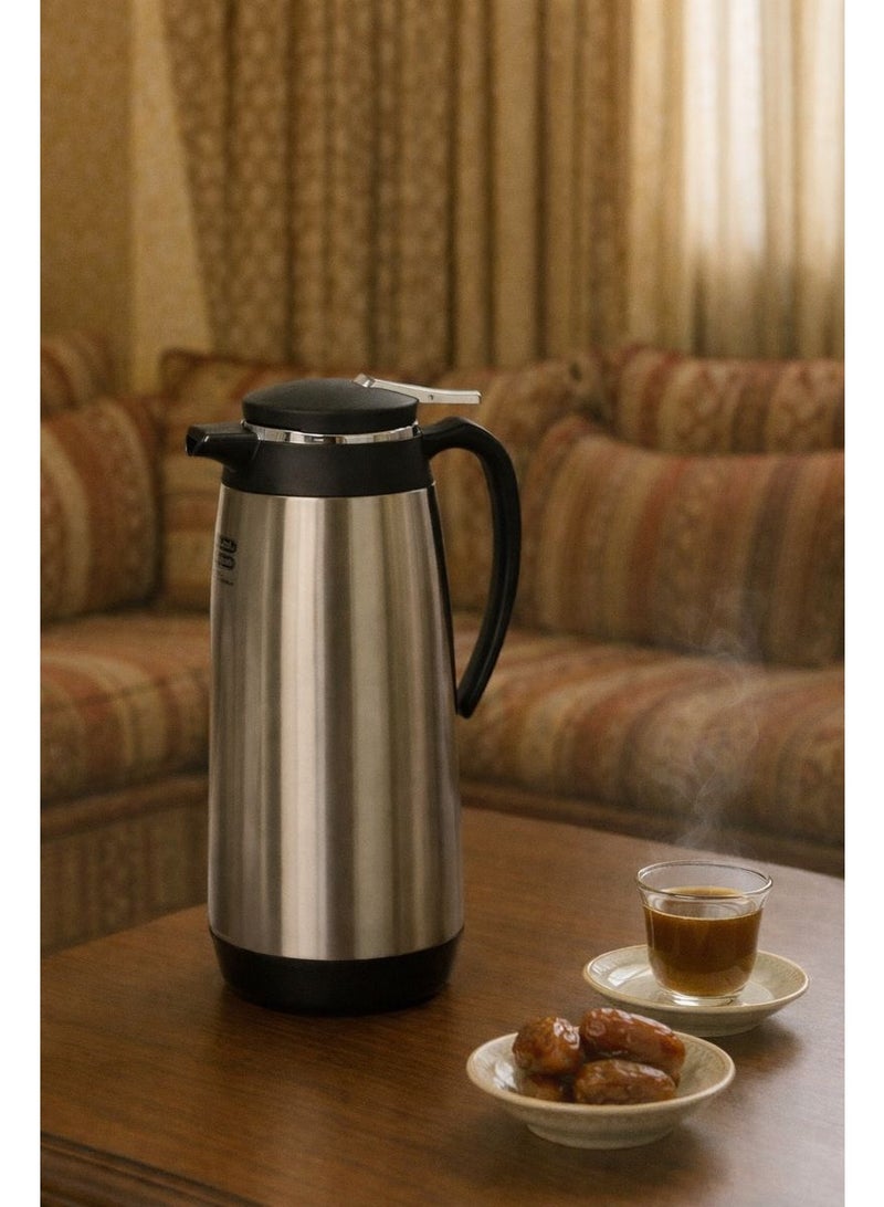 باصرة ترمس شاي وقهوة من باصرة ستانلس ستيل فاخر سعة 1.9 لتر