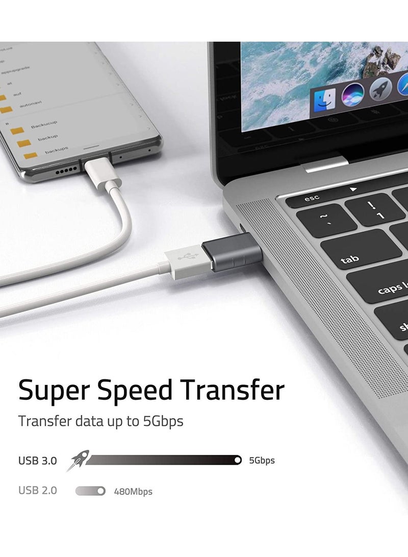 NIBEMINENT 2 Pack Space Gray USB-C TO USB 3.0 Adapter Thunderbolt 3 TO USB Adapter for macbook pro Galaxy S9 / S8 / TAB S3 DELL XPS All TYPE C Devices - Image 4