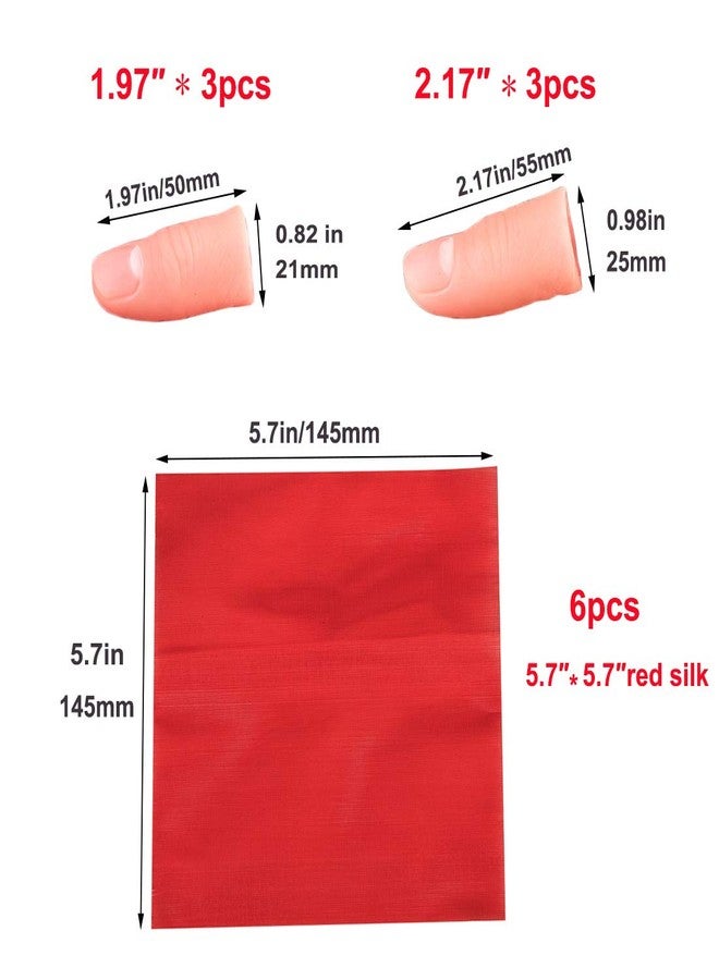 ANCIRS 6 Set Finger Magic Trick, Disappearing Silk Fake Thumb Tip - Image 2
