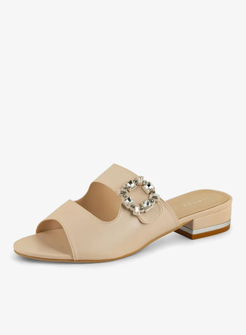 فينتشي صنادل نسائية متعددة الأحزمة كعب متوسط