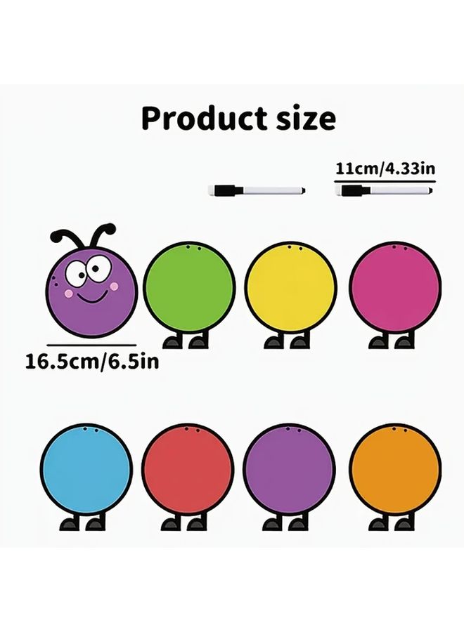 16Pcs Caterpillar Erasable Vocabulary Cards for English Phonics Learning ESL - Image 2