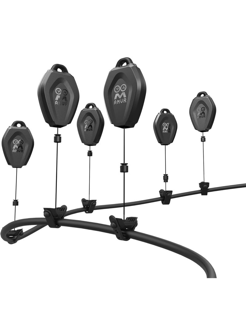 AMVR VR Cable Management for Quest 3S/, 6 Packs Retractable Ceiling Pulley System for Quest 3S/3/2/PSVR/Rift/Rift S/Valve Index/HTC Vive/Vive Pro/HP Reverb G2 Link Cable (Black) - Image 1