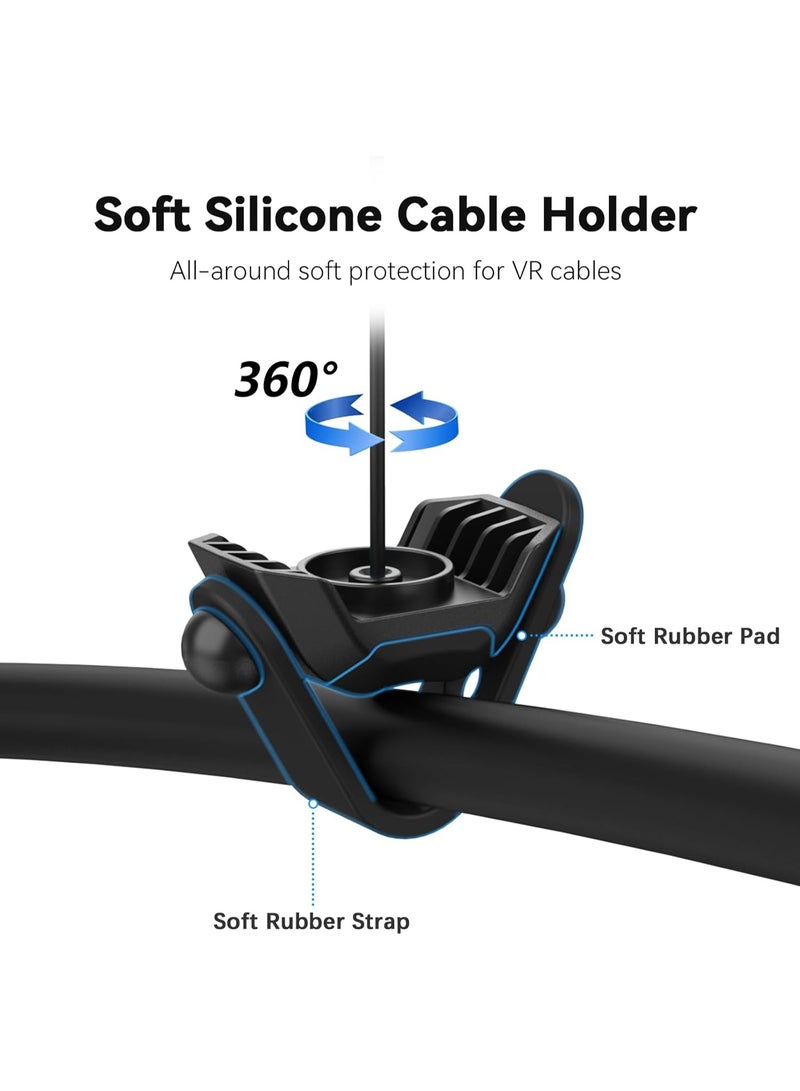 AMVR VR Cable Management for Quest 3S/, 6 Packs Retractable Ceiling Pulley System for Quest 3S/3/2/PSVR/Rift/Rift S/Valve Index/HTC Vive/Vive Pro/HP Reverb G2 Link Cable (Black) - Image 5