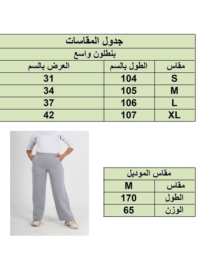 Wide-leg grey cotton trousers for women - Image 5
