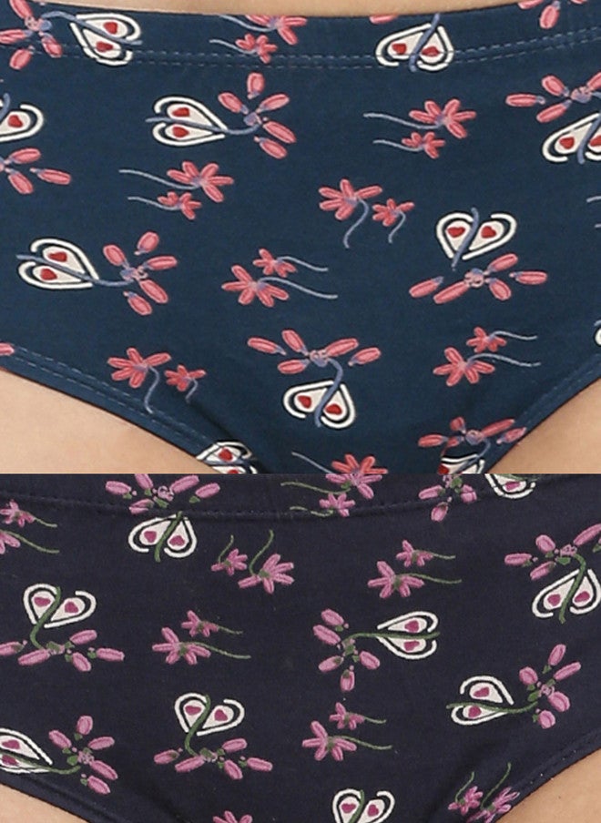 Red Rose Women Pack Of 3 Assorted Floral Hipster Briefs - Image 5
