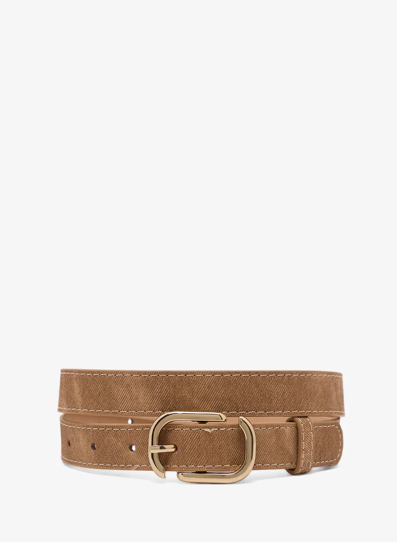 جينجر Jeans Belt In Textured Fabric With Buckle Detail