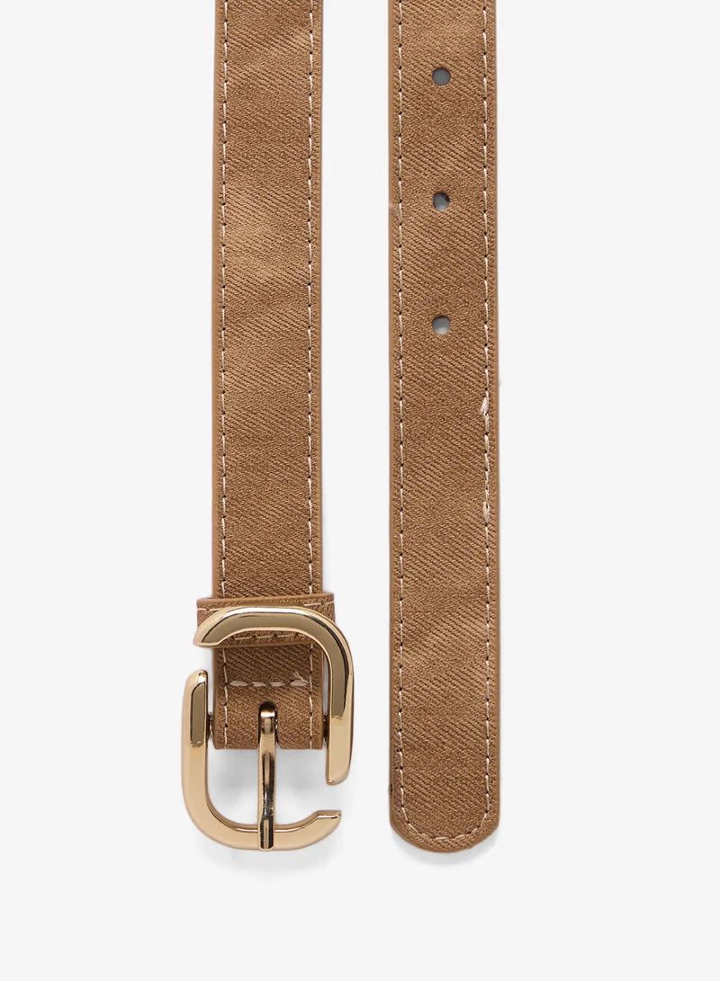 جينجر Jeans Belt In Textured Fabric With Buckle Detail