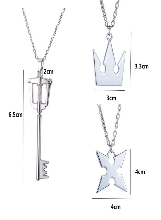 PPX 3 Pieces Set Crown & Cross Necklaces Anime Cosplay Figure Pendant for Fans - Image 2