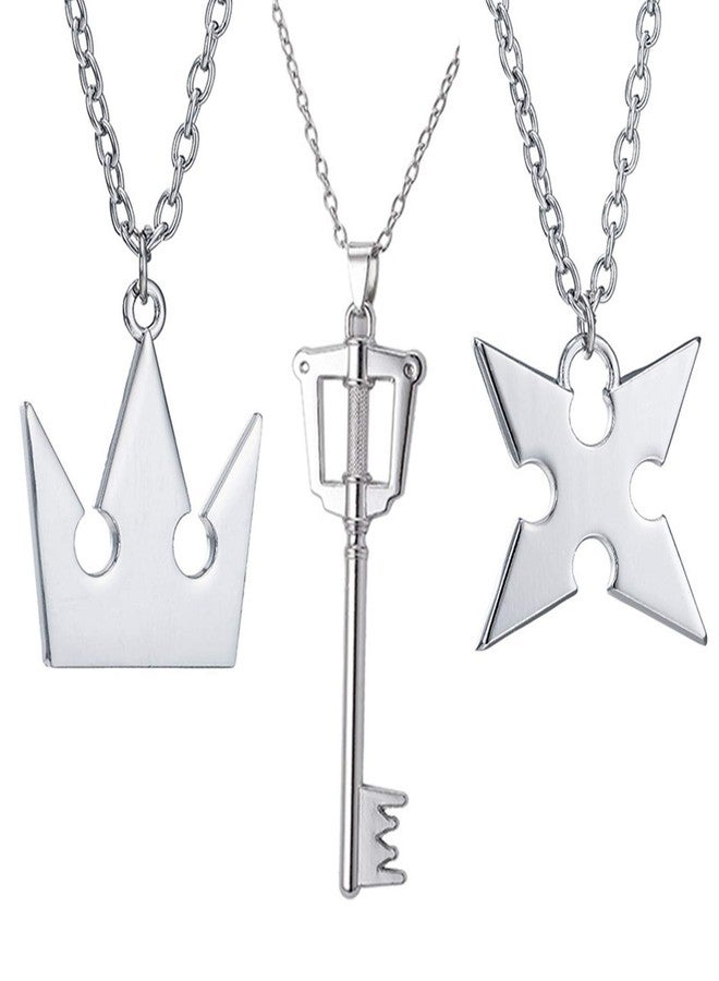 PPX 3 Pieces Set Crown & Cross Necklaces Anime Cosplay Figure Pendant for Fans - Image 1
