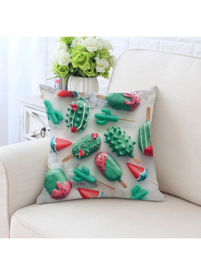 NIBEMINENT Cactus Watermelon Popsicle Decorative Pillow Case Multicolour