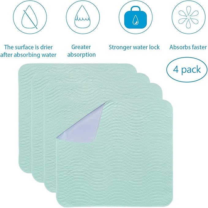 Tod PooL حامي سرير تواد بول القابل للتنفس | فليس مضاد للتكتل عالي الامتصاص قابل للغسل | ورقة مقاومة للماء سريعة الجفاف | ورقة حامي سرير للأطفال والبالغين | (أزرق فاتح وبنفسجي) - Image 2