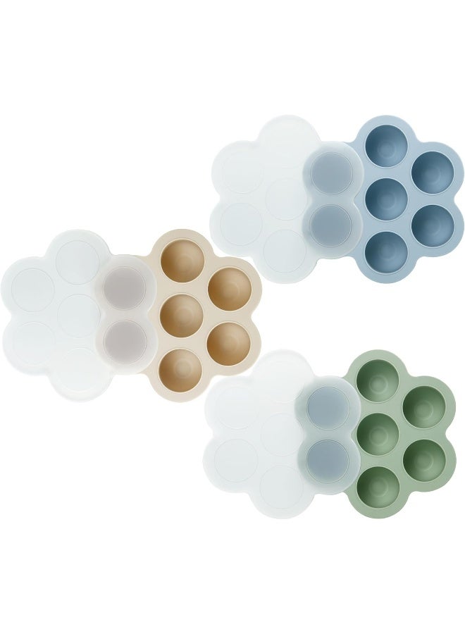 PandaEar 3 Pack Baby Food Freezer Tray with Lids, Silicone Baby Fruit Food Feeder Teether Tray, Baby Food Storage Container Ice Cube Tray Maker for Homemade Baby Food - Image 1