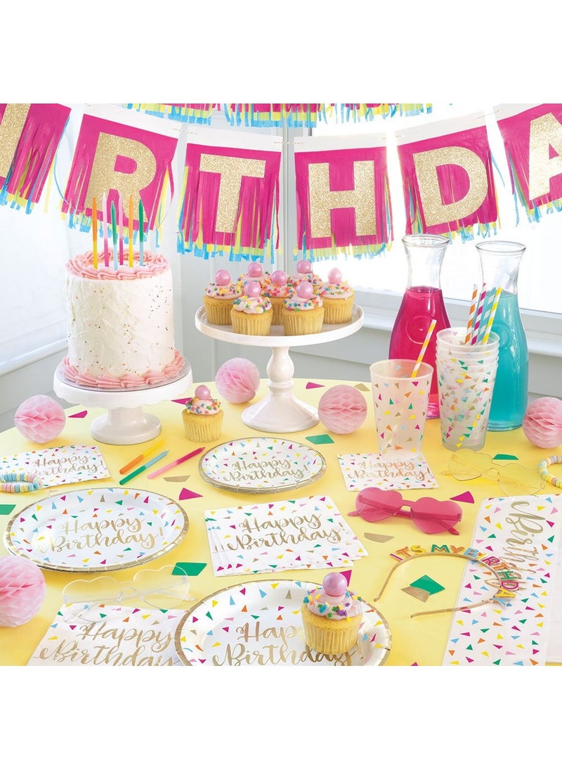 Unique Happy Birthday Sash White Rainbow Dots Nylon 84cm - Image 2