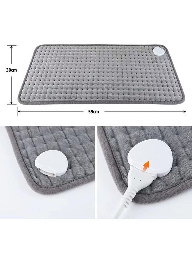 Arabest Heating Pad Electric Fast Heat Pad with 10 Heat Settings Electric Heat Pad for Back Pain and Cramps Relief 3 Timer Options Auto Shut off Machine Washable 12" X 24"（siliver Grey）  - Image 4
