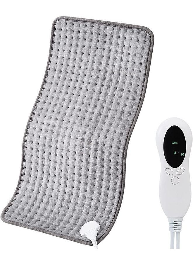 Arabest Heating Pad Electric Fast Heat Pad with 10 Heat Settings Electric Heat Pad for Back Pain and Cramps Relief 3 Timer Options Auto Shut off Machine Washable 12" X 24"（siliver Grey）  - Image 1