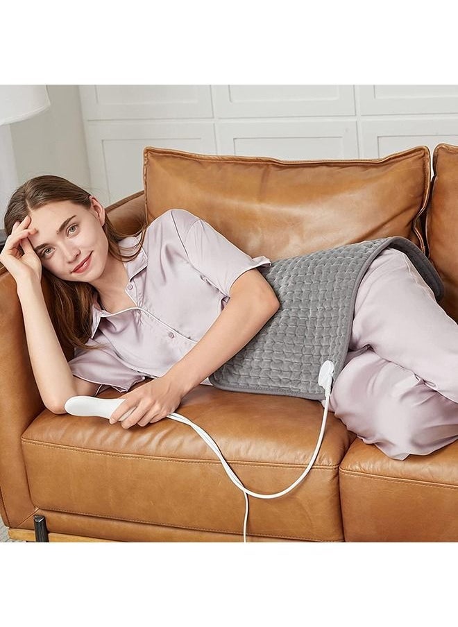 Arabest Heating Pad Electric Fast Heat Pad with 10 Heat Settings Electric Heat Pad for Back Pain and Cramps Relief 3 Timer Options Auto Shut off Machine Washable 12" X 24"（siliver Grey）  - Image 5