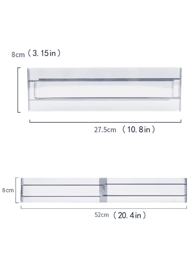 Walpck 8PCS Adjustable Drawer Dividers, Expandable from 10.83-20.47" Kitchen Drawer Organizer Clear Plastic Drawers Separators for Kitchen Utensils, Tools, Clothing, Socks, Dresser - Image 3
