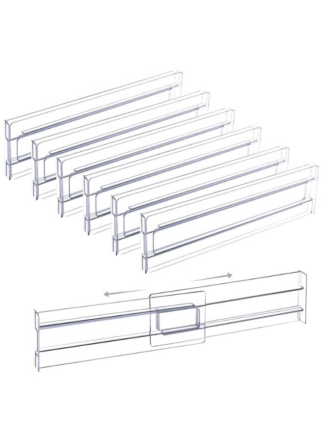 Walpck 8PCS Adjustable Drawer Dividers, Expandable from 10.83-20.47" Kitchen Drawer Organizer Clear Plastic Drawers Separators for Kitchen Utensils, Tools, Clothing, Socks, Dresser - Image 2