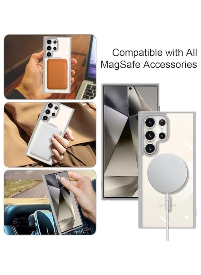wexon for Samsung S25 Case, Compatible with MagSafe, Magnetic Back Shockproof Cover with Strong Magnet, Slim Thin Full Protection Phone Case for Galaxy S25 (Grey) - Image 5