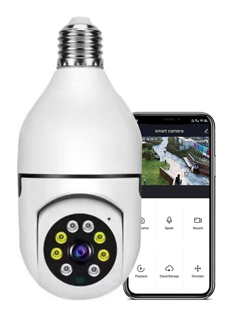 Generic 1080P Security Wireless Camera, Light Bulb Security Camera 360 Degree 2.4GHz & 5G WiFi IP Camera for Home Indoor Outdoor Security, Human Motion Detection and Alarm Two Way Talk - Image 1
