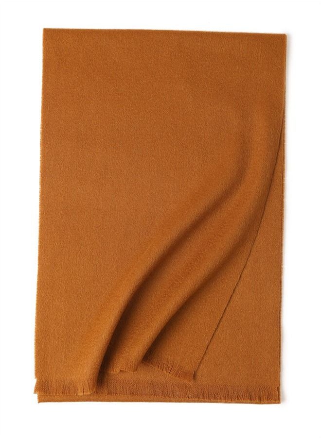 Loquat - Warm Solid Short Beard Wool Scarf - Image 1