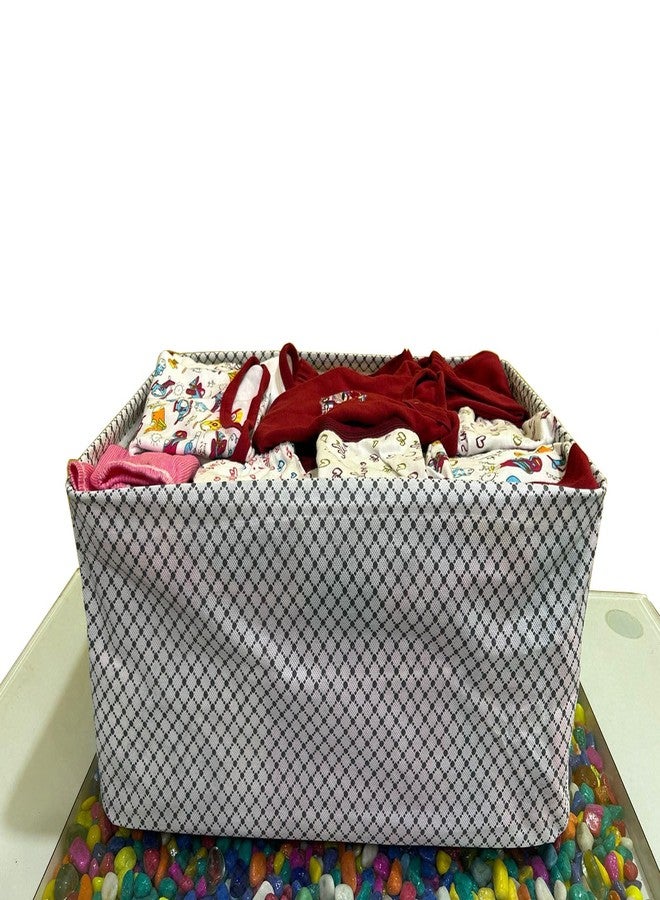RENVA Collapsible Fabric Storage Cubes Organizer with Handles Foldable Storage Baskets for Organizing Toys Books Closet Large Storage Box with Handles (Square Storage 2) 18.5 x 11 x 8 Inches White - Image 1