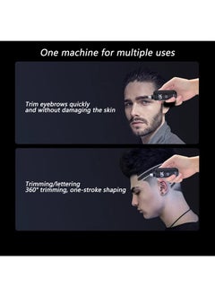 UK PRO Portable Multi-function Electric Nose Hair Trimmer USB Rechargeable Nose Hair Trimmer Unisex 2 in 1 Painless Facial Hair Trimmer with Lcd Display Black  - Image 5