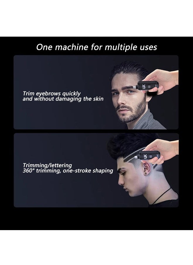 UK PRO Portable Multi-function Electric Nose Hair Trimmer USB Rechargeable Nose Hair Trimmer Unisex 2 in 1 Painless Facial Hair Trimmer with Lcd Display Black  - Image 5