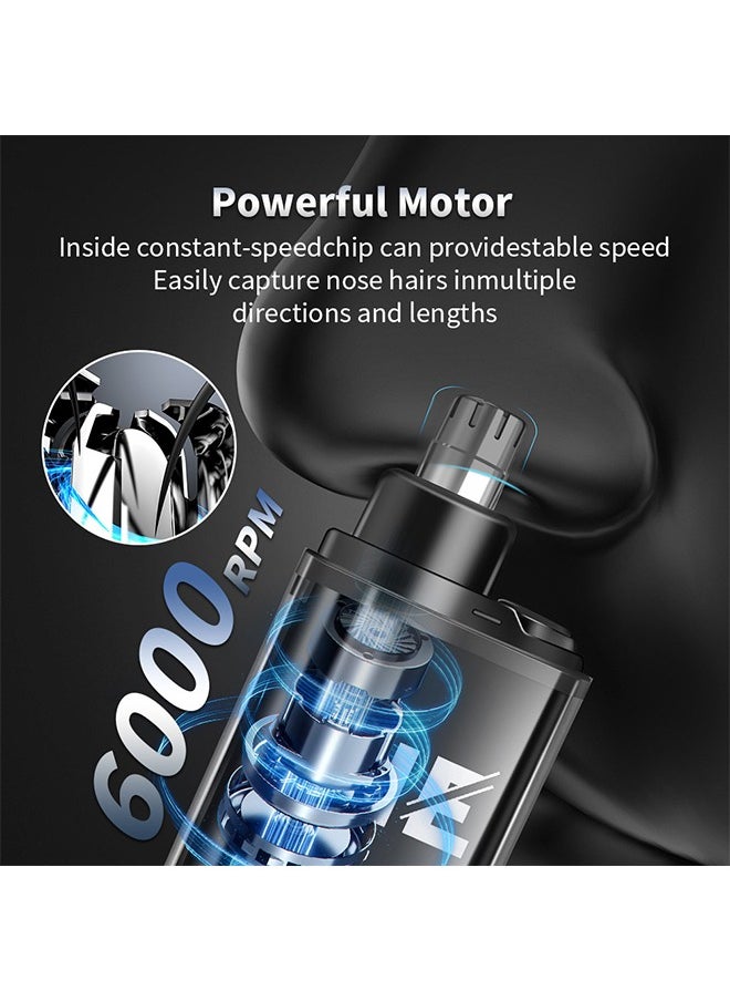 UK PRO Portable Multi-function Electric Nose Hair Trimmer USB Rechargeable Nose Hair Trimmer Unisex 2 in 1 Painless Facial Hair Trimmer with Lcd Display Black  - Image 3
