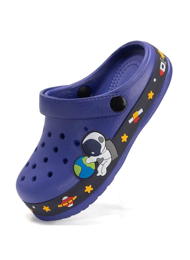 XPKWS Kids Clogs Boys Girls Garden Shoes Cartoon Slide Beach Slippers Quick Dry, Navy, 7 Wide Toddler - Image 1