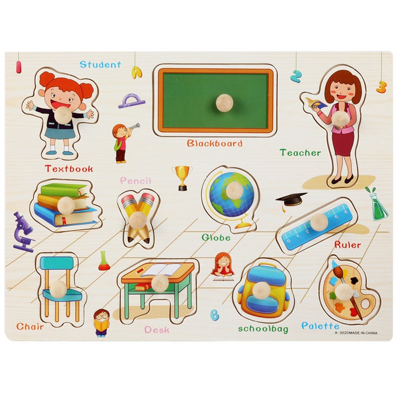 Puzzle Children'S Puzzle Toy 0.2 Montessori Wooden Alphanumeric Shape - Image 1