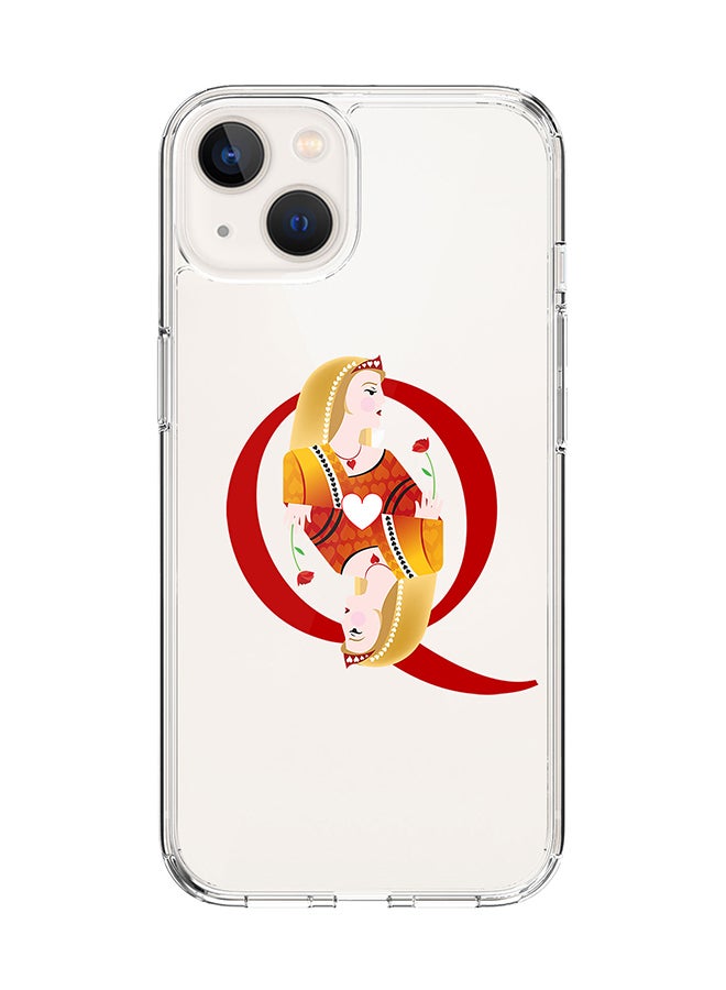 Classic Clear for Apple iPhone 14 Case Hybrid Soft Cover Flexible Edges Anti Drop TPU PC Gel Thin Transparent Cover [ Designed for Apple iPhone 14 ] - Queen Of Hearts