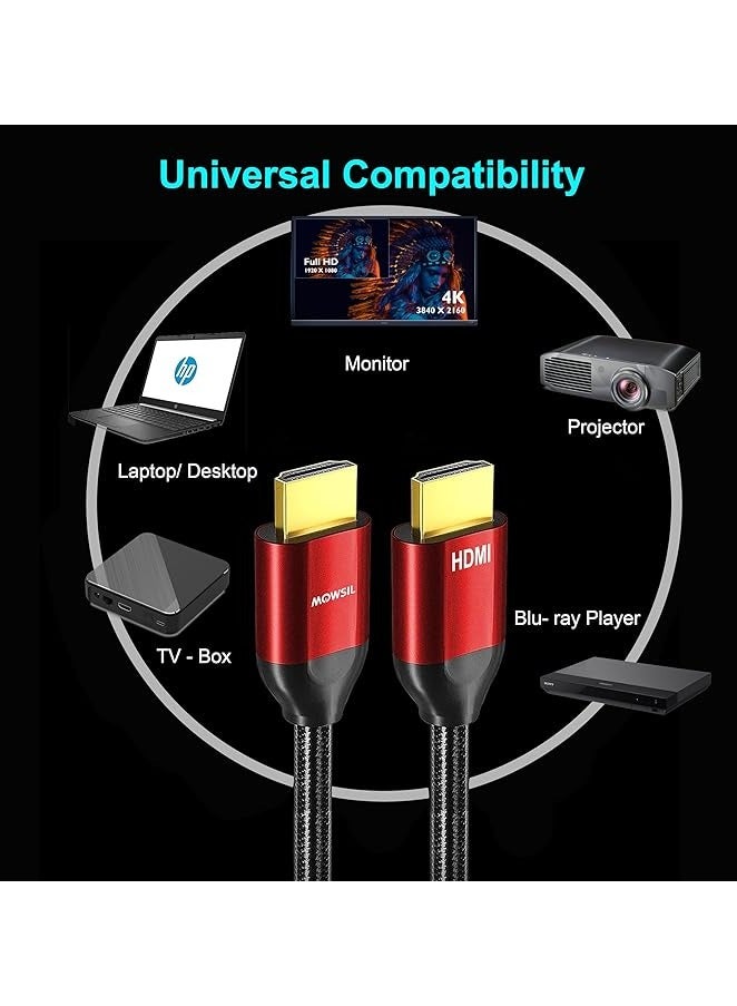 Mowsil HDMI Cable 18Gbps High-Speed 4K @30Hz 1.4 Cable 5Mtr, HDMI to HDMI Video Wire Compatible with Set-top-box, PS-3/4, TV, Projector, Display, Laptop - Image 4