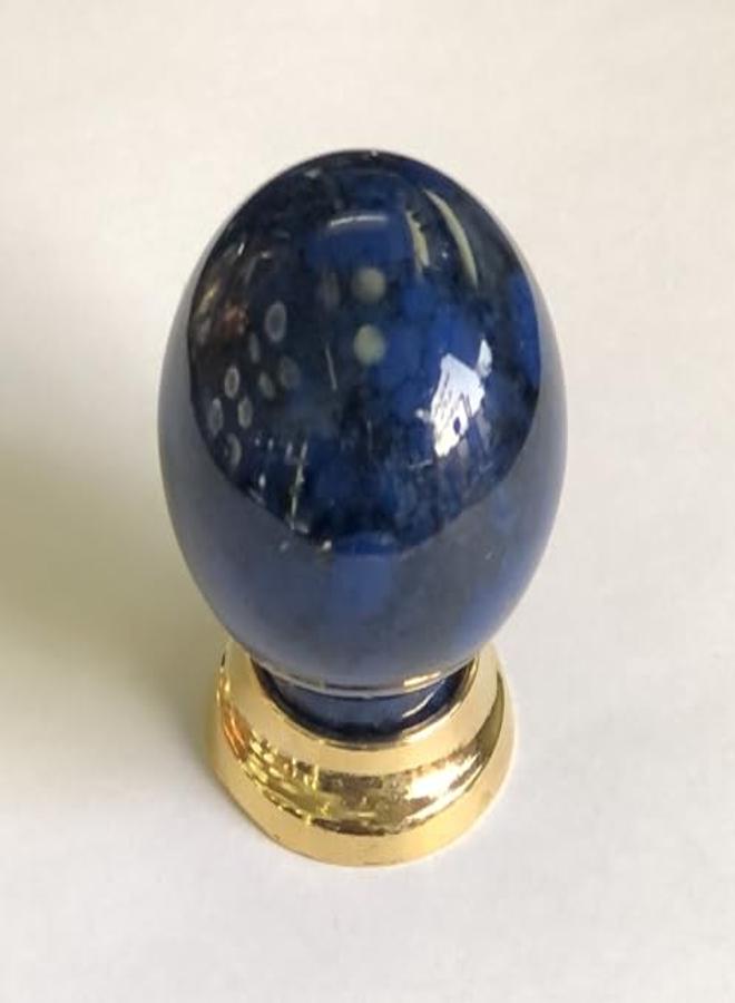 Kitchen And Cabinet Handle Button, Navy Blue And Black, Brass Base, Brass Handle, Made In Taiwan, Large Button Size - Image 1