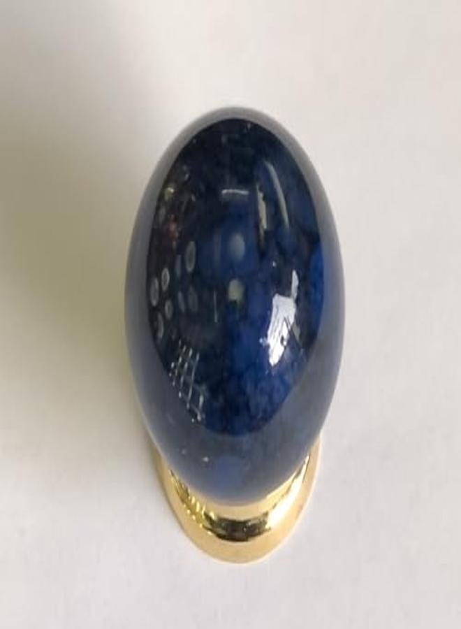 Kitchen And Cabinet Handle Button, Navy Blue And Black, Brass Base, Brass Handle, Made In Taiwan, Large Button Size - Image 2