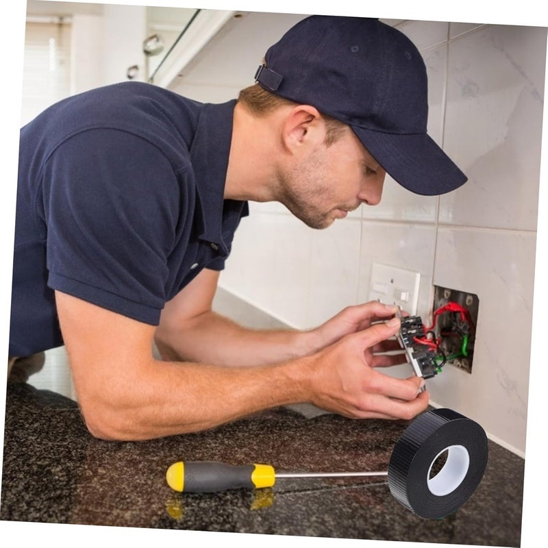 Black Butyl Rubber Insulated Electrical Tape 2 Rolls Wire Wrapping Insulation - Image 3