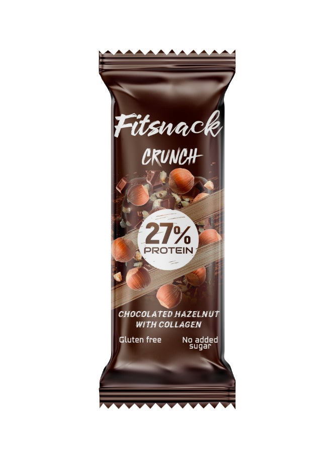 Fitsnack Crunch Hazelnut Flavor Crunchy Protein Bar with Caramel, 27% Protein, No Added Sugar, High Protein Bar - Image 1
