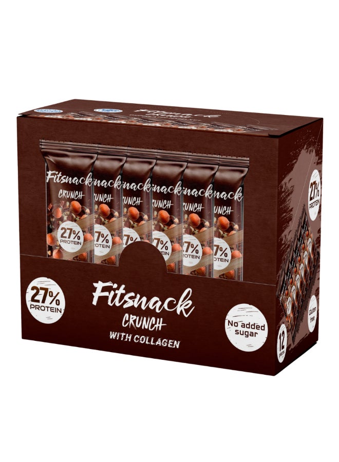 Fitsnack Crunch Hazelnut Flavor Crunchy Protein Bar with Caramel, 27% Protein, No Added Sugar, High Protein Bar - Image 3