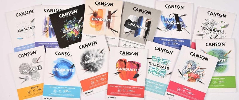 CANSON CANSON Graduate Oil and Acrylic 290gsm A4 Paper NonWoven Pad Glued Short Side 20 Natural White Sheets Ideal for Student Artists - Image 5