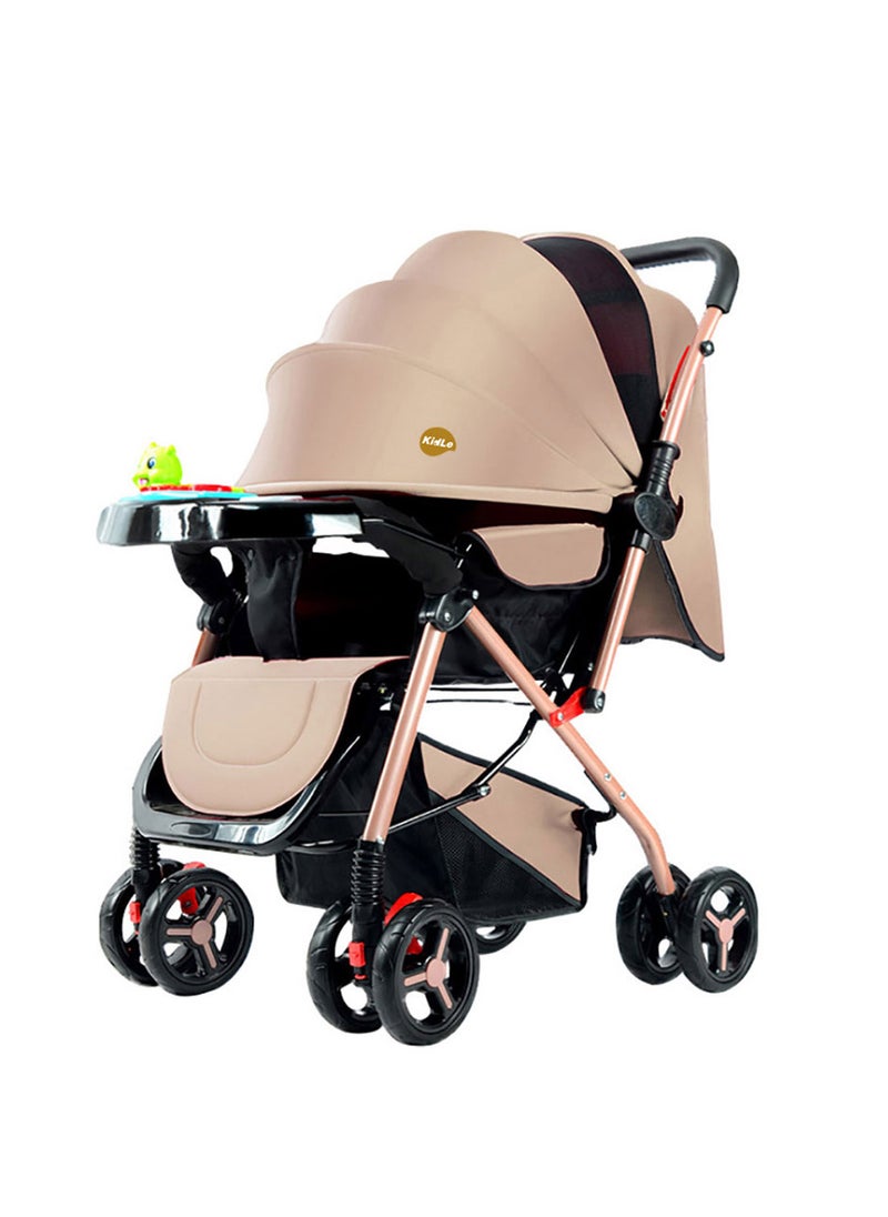 GOOTOY Baby Stroller With Two-way Push, can sit or lie down, Travel Stroller With Extra Large Sleeping Basket  - Image 1