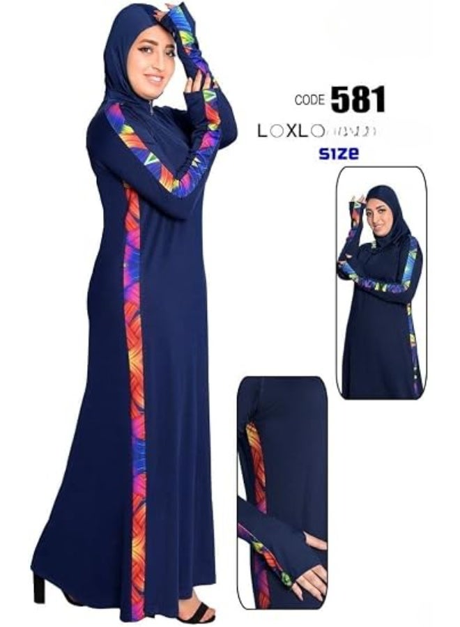 مايوه سباحة بوركيني حريمي – تصميم عملي للاستخدام اليومي والشاطئ وحمامات السباحة (كود 581) - Image 3