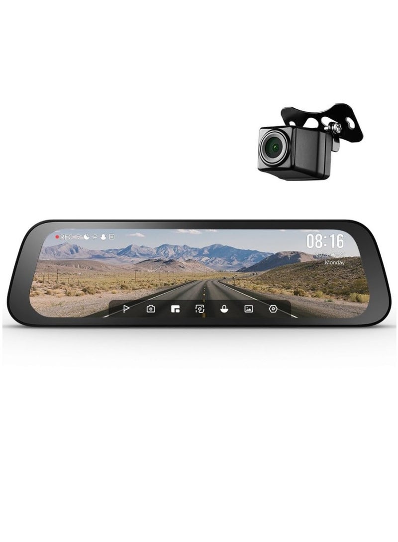 70 ماي S500 مرآة الرؤية الخلفية DashCam، 3K 1944P أمامي وخلفي FHD، STARVIS 2 مع Dual HDR، شاشة لمس IPS 9.35 بوصة، مستشعر G، WiFi، مكثف فائق، وضع انتظار اختياري، دعم حتى 128 جيجابايت - Image 1